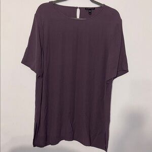 Eileen Fisher Rich Purple Short Sleeve Top